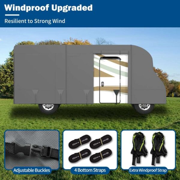 Umbrauto RV Cover Class C Upgraded 7 Layers Anti-UV Top Panel Motorhome Cover，Gray - Image 4