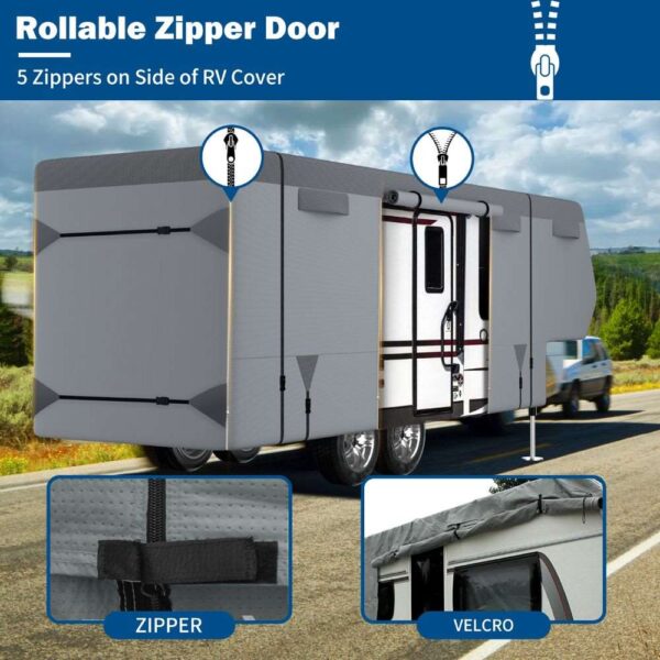 Umbrauto 5th Wheel RV Cover Upgraded 7 Layers Top Anti-UV Waterproof Breathable Camper Covers - Image 5