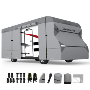 Umbrauto RV Cover Class C Upgraded 7 Layers Anti-UV Top Panel Motorhome Cover，Gray