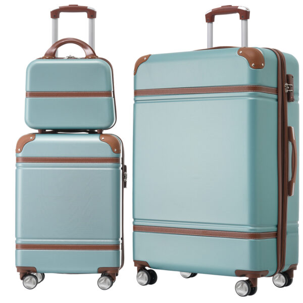 Hardshell Luggage Sets 3 Pieces Luggages and Cosmetic Case Spinner Suitcase with TSA Lock Lightweight, Green - Image 6
