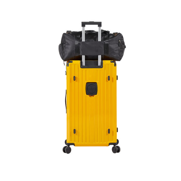Luggage Set 4 pcs (20"/24"/29"/Travel Bag), ABS Durable Lightweight Luggage with Collapsible Cup Holder TSA Lock, Yellow - Image 6