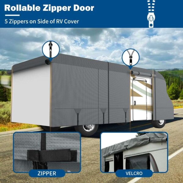 Umbrauto RV Cover Class C Upgraded 7 Layers Anti-UV Top Panel Motorhome Cover，Gray - Image 5