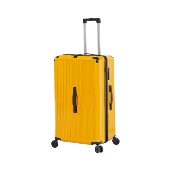 Luggage Set 4 pcs (20"/24"/29"/Travel Bag), ABS Durable Lightweight Luggage with Collapsible Cup Holder TSA Lock, Yellow - Image 5