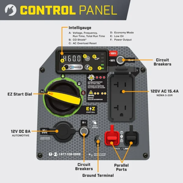 Champion 2500-Watt Ultralight Power Equipment Portable Inverter Generator with Quiet Technology and CO Shield Yellow - Image 3