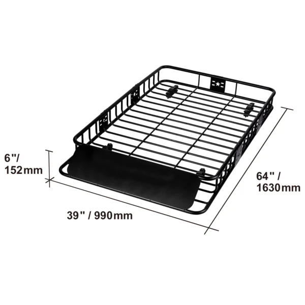 VEVOR Roof Rack Cargo Basket 46" / 51" /  64" Rooftop Cargo Carrier Heavy-Duty 200 LBS Capacity Van SUV Truck Vehicle - Image 5