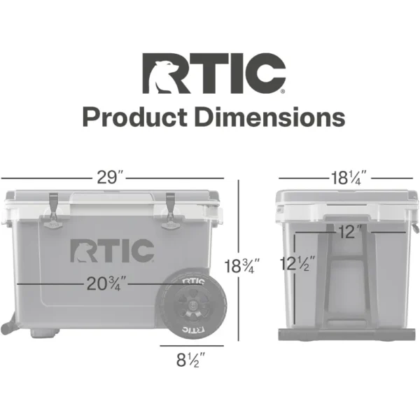 RTIC 52 Quart Ultra-Light Wheeled Hard Cooler Insulated - Image 5