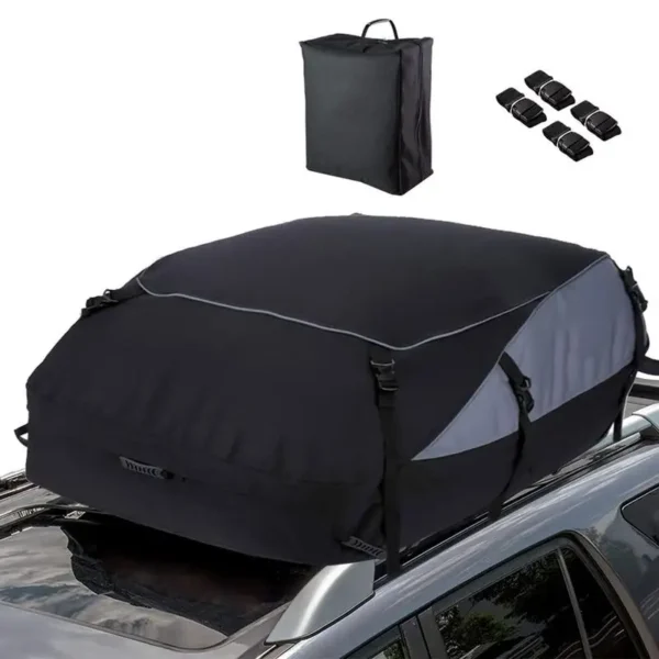 Car 15 & 20 cu ft Roof Bag UV 600D Cloth Outdoor SUV Foldable Travel Equipment - Image 4