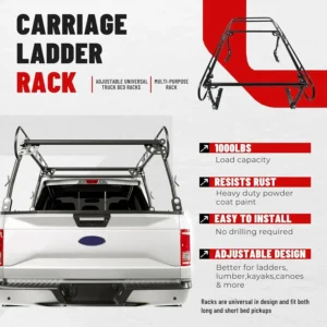 1000 LBS Adjustable Universal Truck Bed Rack Kayak Tent Cargo Box