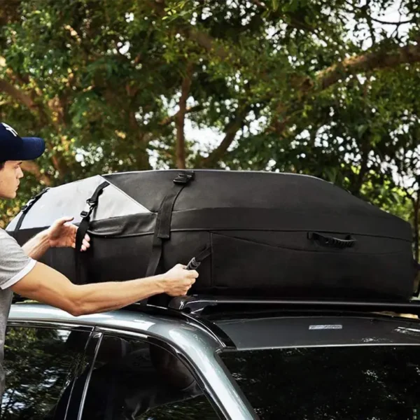 Car 15 & 20 cu ft Roof Bag UV 600D Cloth Outdoor SUV Foldable Travel Equipment - Image 2