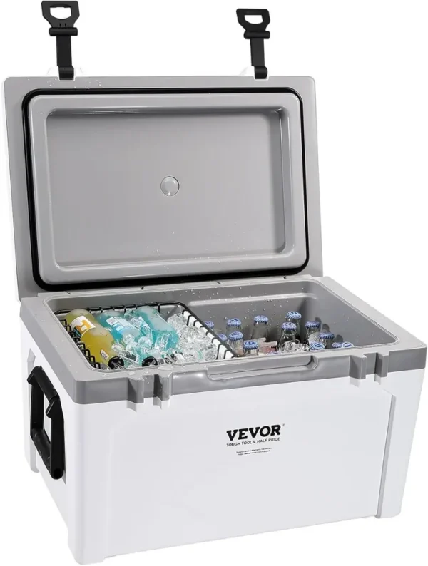 VEVOR 52 QT Portable Cooler,Hard Cooler with Ice Retention, Heavy-Duty Handles and Strap, Lightweight Rigid Material Insulated Portable Cool - Image 6
