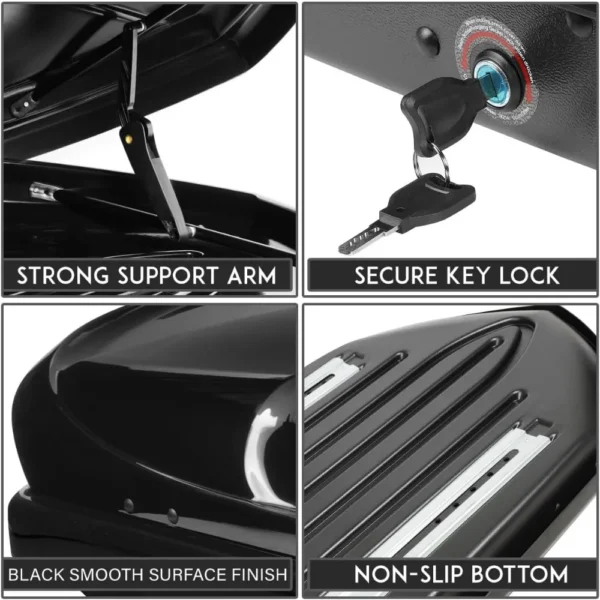 Car 12.5 Cubic Cargo Box 120cm Roof Raised Side Rail Rack  Attachment Lock and Keys Included - Image 3