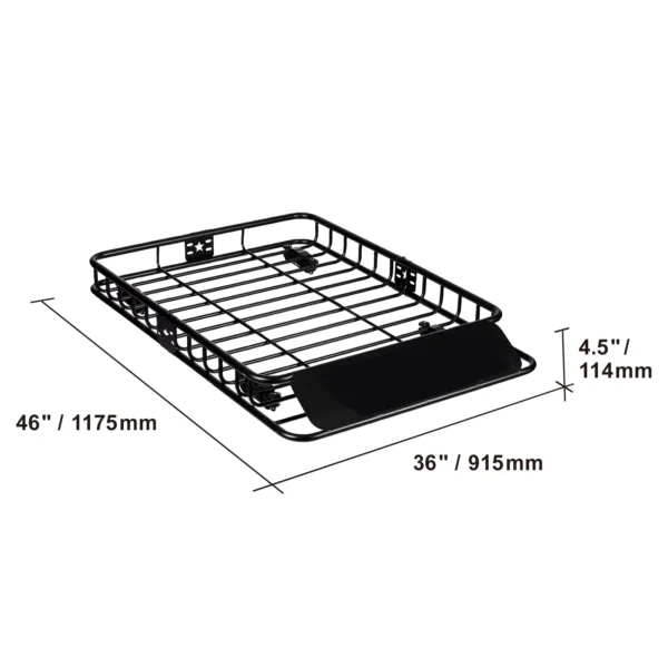 VEVOR Roof Rack Cargo Basket 46" / 51" /  64" Rooftop Cargo Carrier Heavy-Duty 200 LBS Capacity Van SUV Truck Vehicle - Image 3