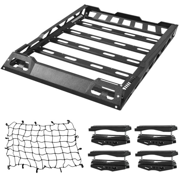55" x 41" Universal Roof Rack Cargo Basket with Cargo Net Heavy Duty Steel Carrier