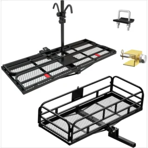 Multi-Use Folding Hitch Basket & Bike Cargo Carrier 60" x 24" x 14" Trailer Hitch 500 LBS Capacity