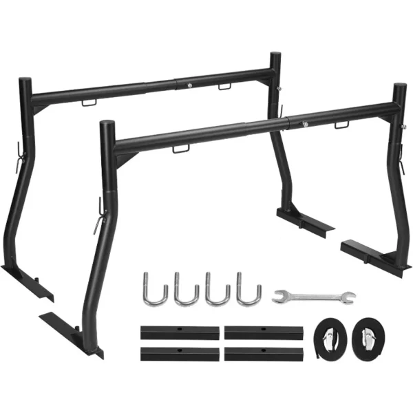 VEVOR Universal Extendable Steel Truck Lumber Ladder Rack - 800 lbs Capacity, 46-71 inch, Non-Drilling - Image 2