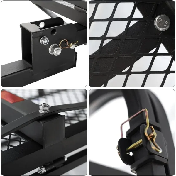 Multi-Use Folding Hitch Basket & Bike Cargo Carrier 60" x 24" x 14" Trailer Hitch 500 LBS Capacity - Image 5