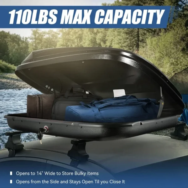 Car 12.5 Cubic Cargo Box 120cm Roof Rack Lock and Keys Included - Image 4