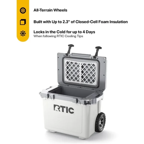 RTIC 22 QT Ultra-Light Wheeled Cooler with Handle, Hard Insulated Portable Ice Chest Box for Beach, Drink, Beverage, Camping, Picnic - Image 4