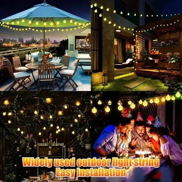 Solar String Lights 100 LED Crystal Globe Solar Lights Outdoor IP65 Waterproof with 8 Modes for Garden Tree Patio Party Decor - Image 4
