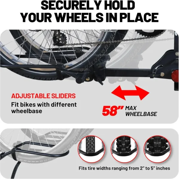 2-Bike Car 2 inch Hitch Mount Platform Style Rack - Image 4