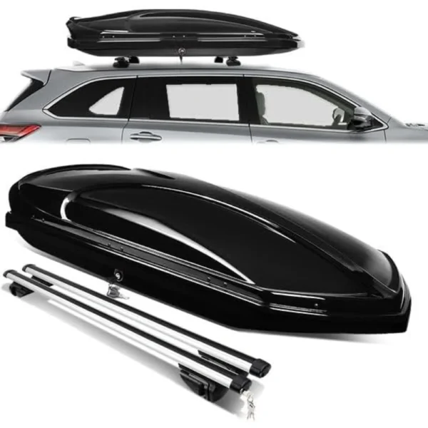 Car 12.5 Cubic Cargo Box 120cm Roof Raised Side Rail Rack  Attachment Lock and Keys Included
