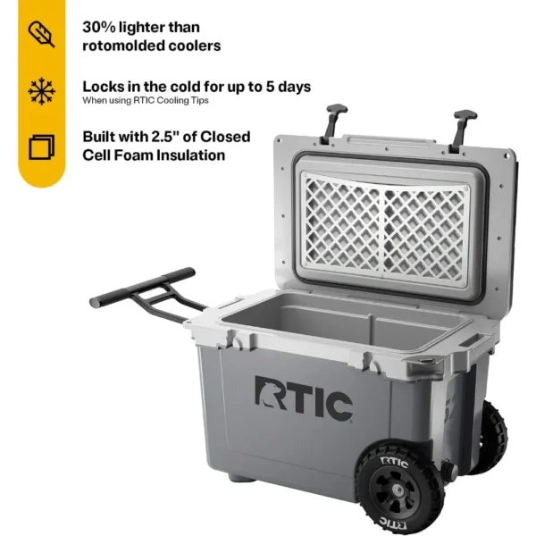 RTIC 52 Quart Ultra-Light Wheeled Hard Cooler Insulated - Image 3