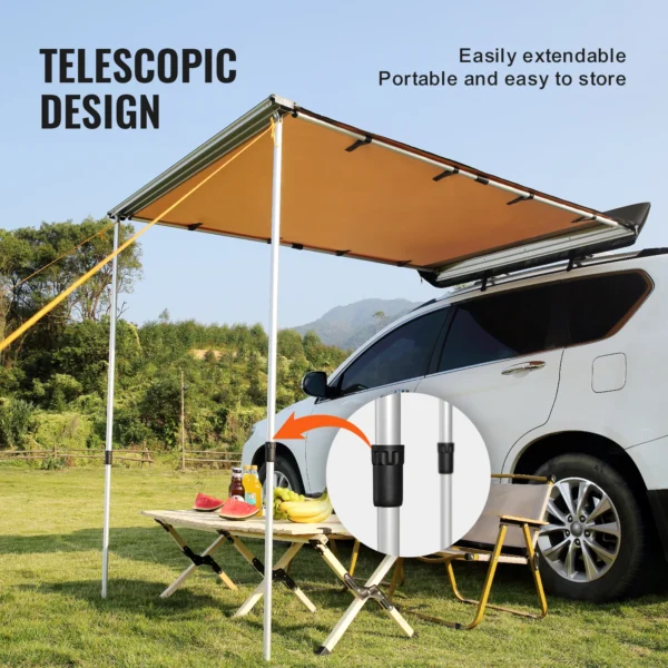VEVOR (Different Sizes) Vehicle Awning Retractable Car Side Awning Car Awning with Waterproof Storage Bag  Suitable for Truck SUV Van Campers - Image 4