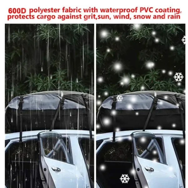 Car 15 & 20 cu ft Roof Bag UV 600D Cloth Outdoor SUV Foldable Travel Equipment - Image 3