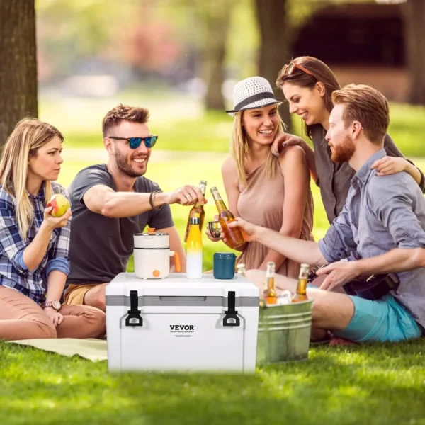 VEVOR 52 QT Portable Cooler,Hard Cooler with Ice Retention, Heavy-Duty Handles and Strap, Lightweight Rigid Material Insulated Portable Cool - Image 4
