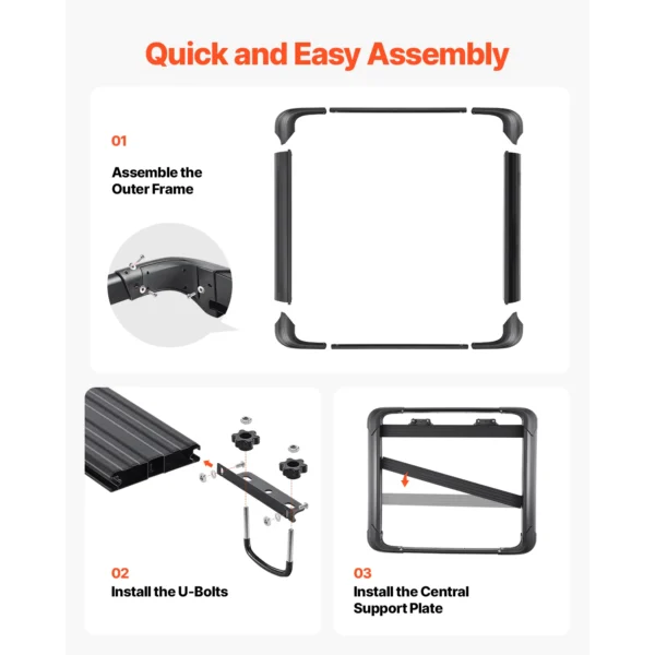 VEVOR Roof Rack Cargo Carrier 48" x 40" x 5.6“ Universal Rooftop Cargo Basket Car Top Luggage Holder Anti-Rust Alloy Steel for Van SUV Truck Car - Image 5