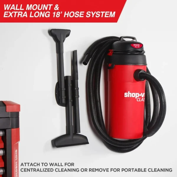Shop-Vac 5 Gallon 5.5 Peak HP Wet/Dry Vacuum, Wall Mountable Compact Shop Vacuum with 6-23 - Image 2