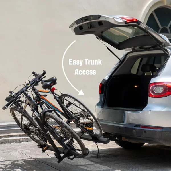 Car 2" Hitch Bike Rack, Carry 2 Bikes up to 75 lbs Each for Standard, Fat Tire and Electric Bicycles Foldable Ebike Rack - Image 3