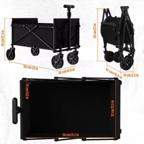 Foldable Multi-Use Wagon Cart Portable Camping Outdoor Cart Shopping Utility - Image 7