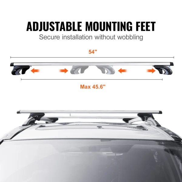 VEVOR Roof Rack CrossBar Adjustable Aluminum Roof Rail Crossbar Baggage Luggage Carrier 200LBS  Crossbars for SUVs, Sedans - Image 2
