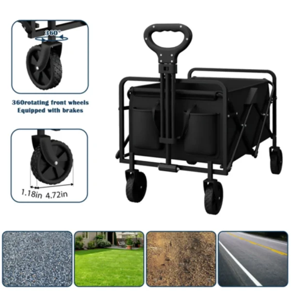 Foldable Multi-Use Wagon Cart Portable Camping Outdoor Cart Shopping Utility - Image 6