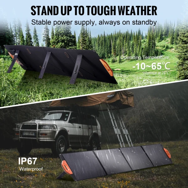 VEVOR Universal Solar Panel - Great for Generators - Foldable Charger Efficiency Waterproof for Generator - Image 5