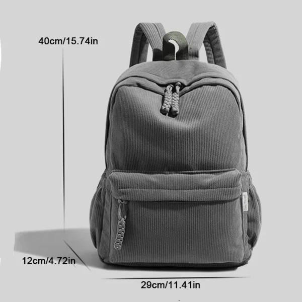 Corduroy Backpack Durable Casual - Image 2
