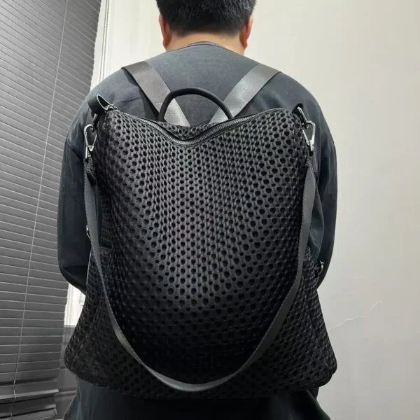 Mesh Industrial Backpack Casual Daily Commuter Bag - Image 2