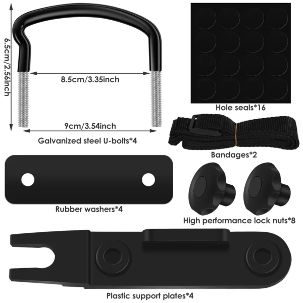 Universal Car Cargo Box Replacement Mounting Hardware Kit Heavy Duty U-Bolt Clamp - Image 6