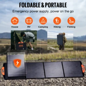 VEVOR Universal Solar Panel - Great for Generators - Foldable Charger Efficiency Waterproof for Generator