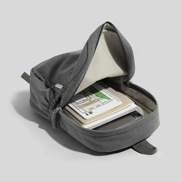 Corduroy Backpack Durable Casual - Image 3