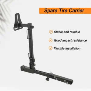 Car Hitch Spare Tire Rack with 2" Tow Port Heavy Duty