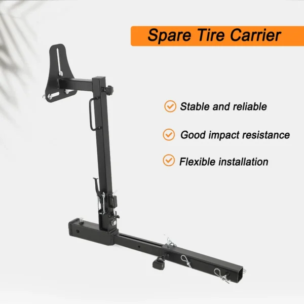 Car Hitch Spare Tire Rack with 2" Tow Port Heavy Duty