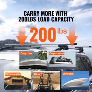 VEVOR Roof Rack CrossBar Adjustable Aluminum Roof Rail Crossbar Baggage Luggage Carrier 200LBS  Crossbars for SUVs, Sedans