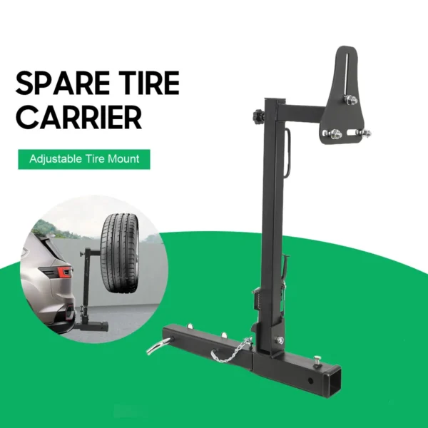 Car Hitch Spare Tire Rack with 2" Tow Port Heavy Duty - Image 5