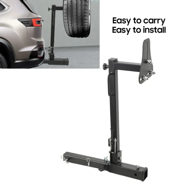 Car Hitch Spare Tire Rack with 2" Tow Port Heavy Duty - Image 4