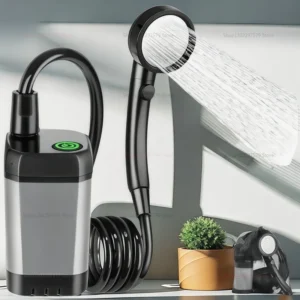 Camping Rechargeable Portable Shower LED Display Electric Pump Shower Head