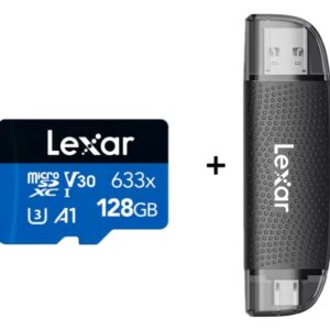 Lexar 128GB Micro 633X SD TF Memory Card + Reader